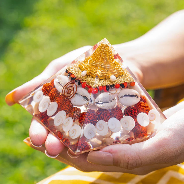 GOMATI Crystal Chakra Shree Yantra Pyramid