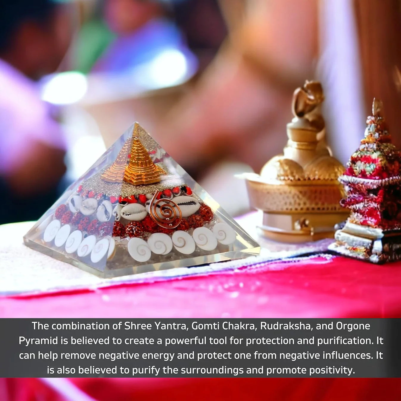 GOMATI Crystal Chakra Shree Yantra Pyramid