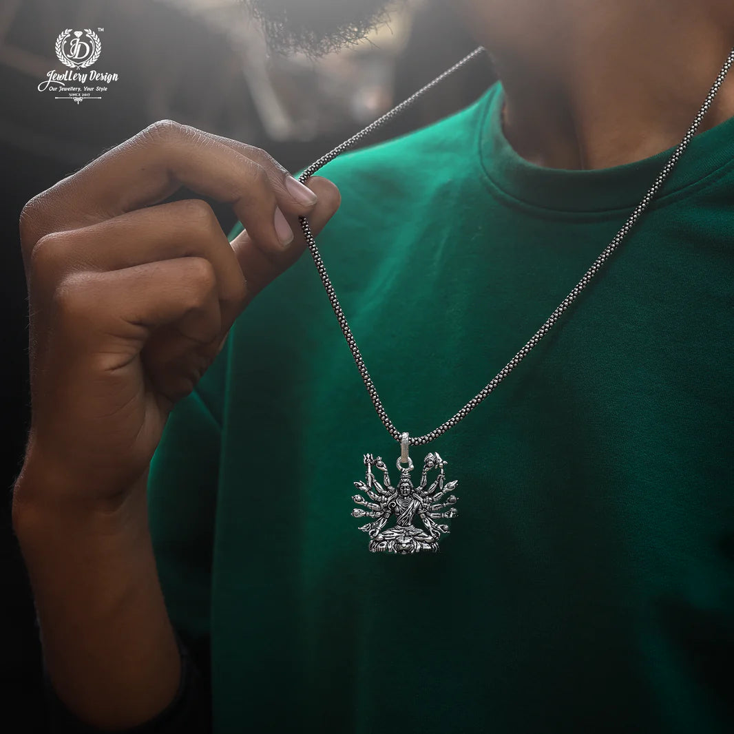 🙏  Mahadev 🙏  The Lord Shiva Silver Plated Pendant Chain