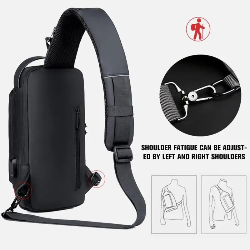 Jack™ Pro Anti Theft Waterproof Chest Bag (with USB Charging & Passcode Lock)