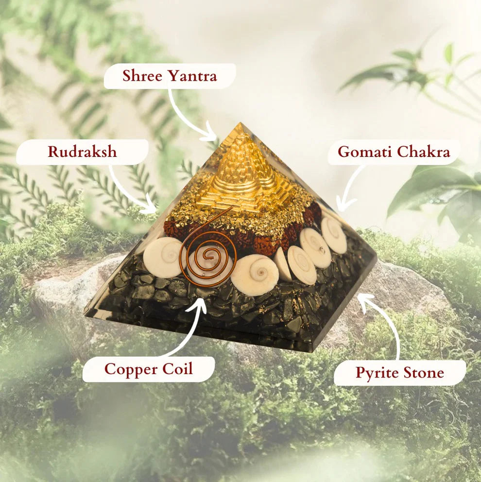 GOMATI Crystal Chakra Shree Yantra Pyramid