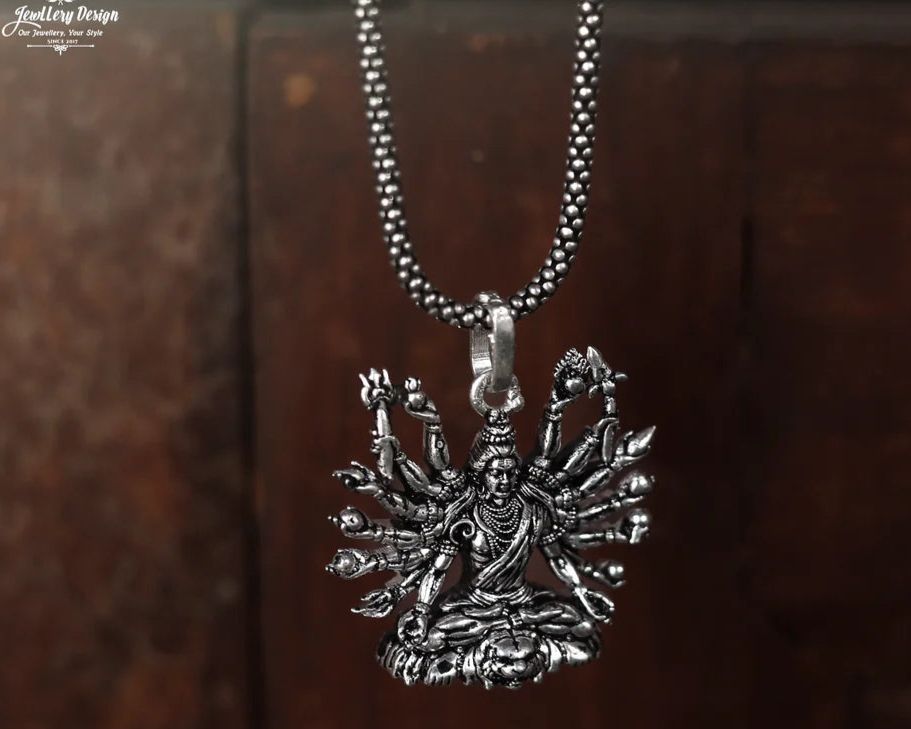 🙏  Mahadev 🙏  The Lord Shiva Silver Plated Pendant Chain
